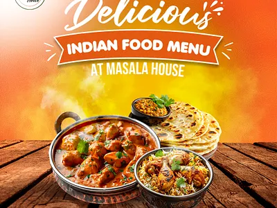 Masala House Main Dish Design Fb post and Standee graphic design