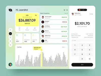 Personal Banking Dashboard UI banking app clean ui dashboard design finance app finance dashboard financial app fintech app fintech ui mobile banking modern ui money transfer neobank payment app personal finance product design ui design ux design web app web app design web design