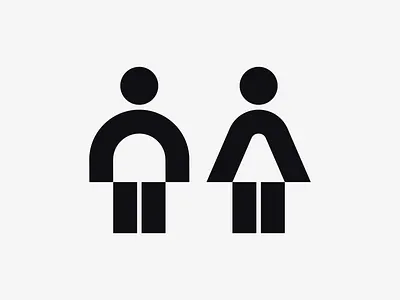 Man Woman icons abstract branding design geometry graphic design humans icon icons illustration line logo man mark minimalism woman