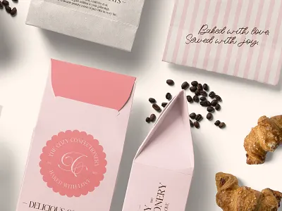 The Cozy Confectionery Identity branding cafe coffee design download graphic design identity logo mockup mockups packaging psd template typography