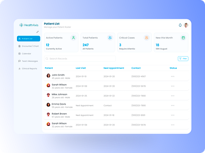Hospital Records Management System - HealthAxis dashboard saas ui user research ux web app