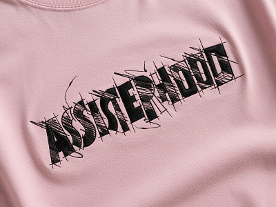 Assisterhood – lettering artwork for merch design apparel graphics clothing print embroidery lettering merch print sketch typography