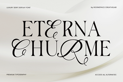 Eterna Churme – Modern Serif and Script Font branding design display elegant graphic design logo luxury magazine modern packaging typography ui
