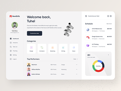 NewSkills Dashboard app dashboard application dashboard logo product product design saas saas design ui uidesign uiux user interface design web app web application web3 webdesign