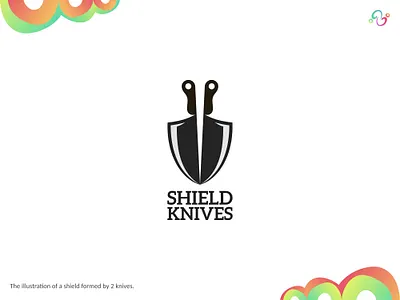 Shield Knives Logo armor armory blade brand design butcher defense knife knives logo design logo designer logo for sale logo idea logo inspiration logomark logotype shield sword weapon zzoe iggi