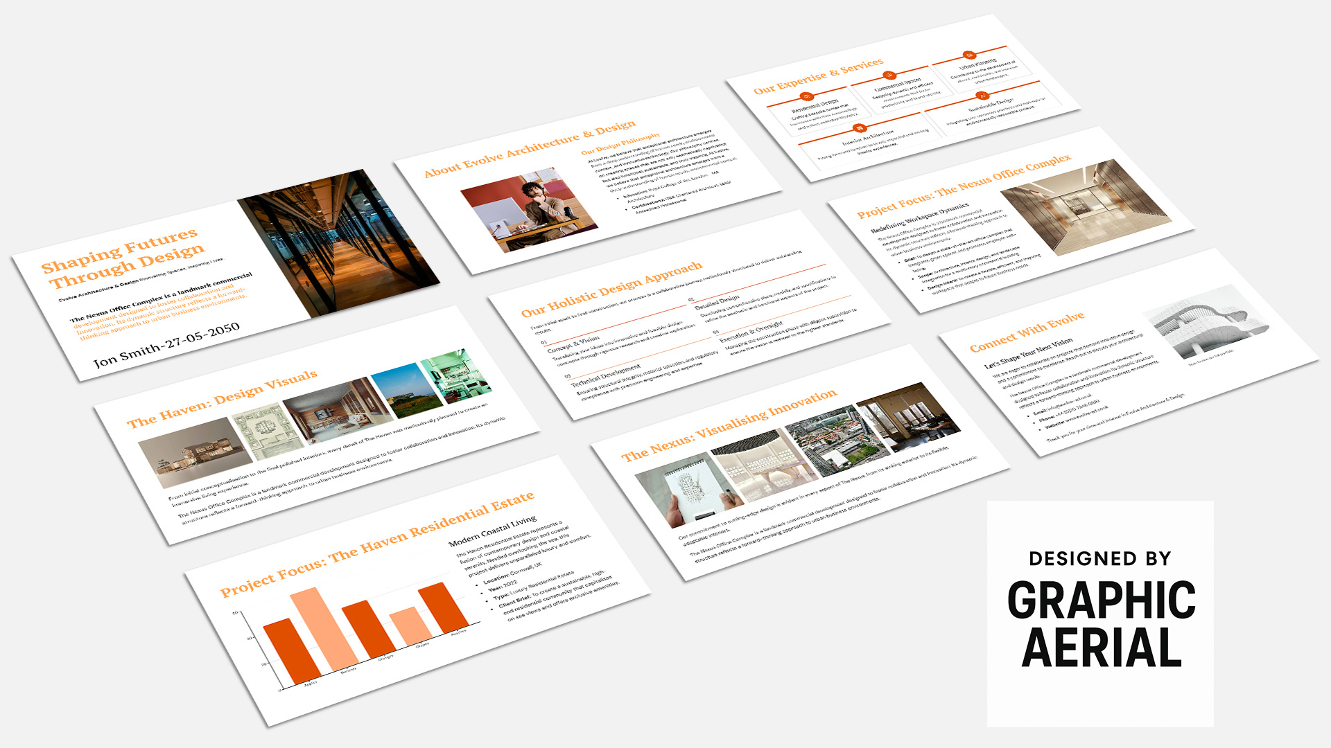 Architecture Portfolio PowerPoint & Ppt Slide Design by Graphic Aerial ...