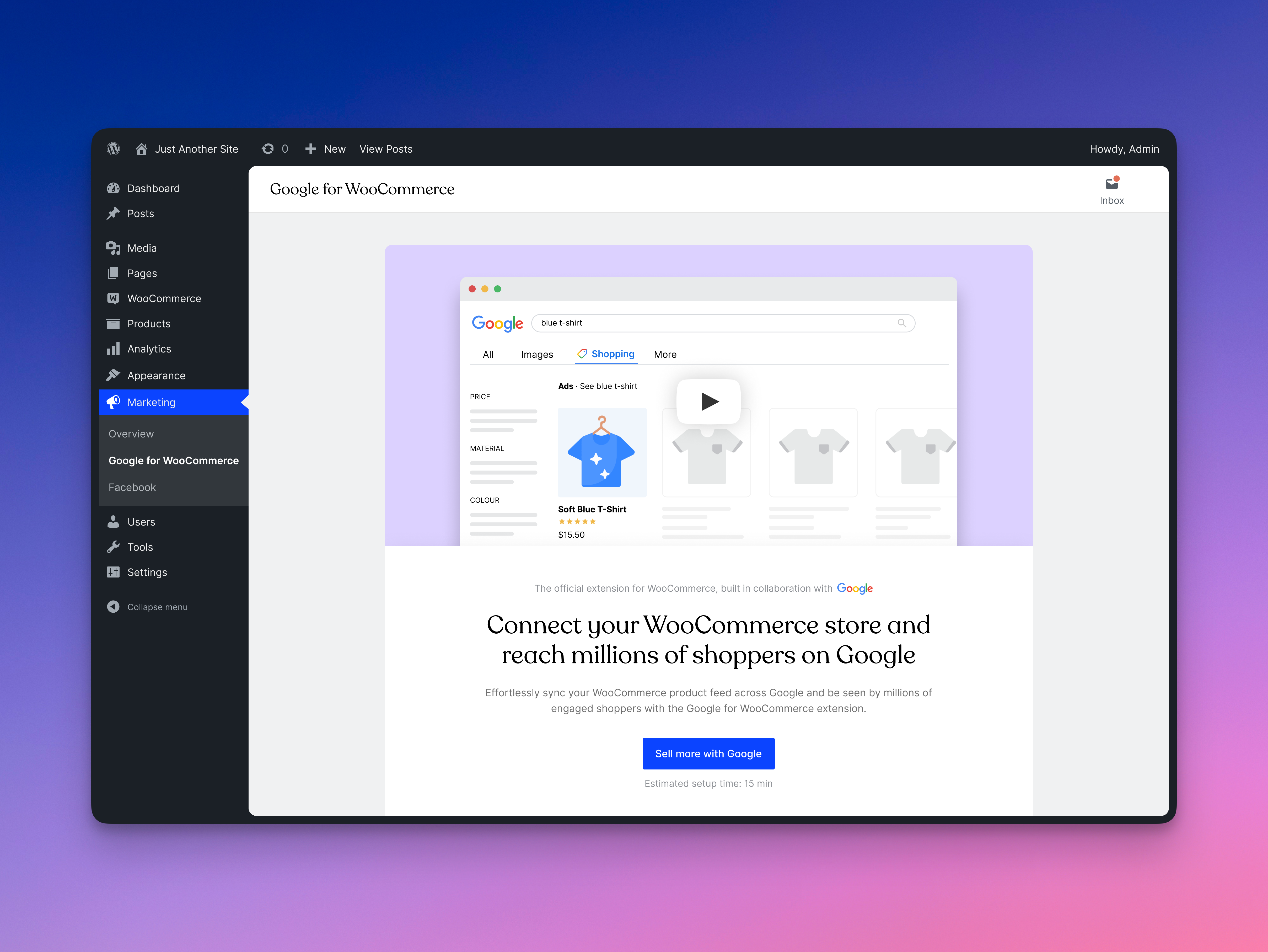 Welcome Page — Google for WooCommerce Plugin branding design graphic design illustration ui ux vector