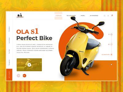 OLA S1 Scooty Banner banner electric electric ola minimal ola s1 s1 scooty scooty banner travel typography ui