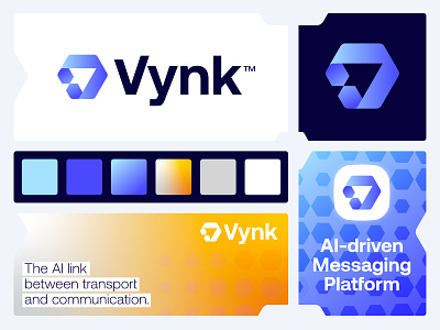 Vynk - Logo Design app brand pattern branding check checkmark communicate contact delivery drive freelance logo design illustration jeroen van eerden logistics logo message paper plane platform transport vynk