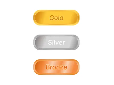 Gold Silver and Bronze button button ui ui design