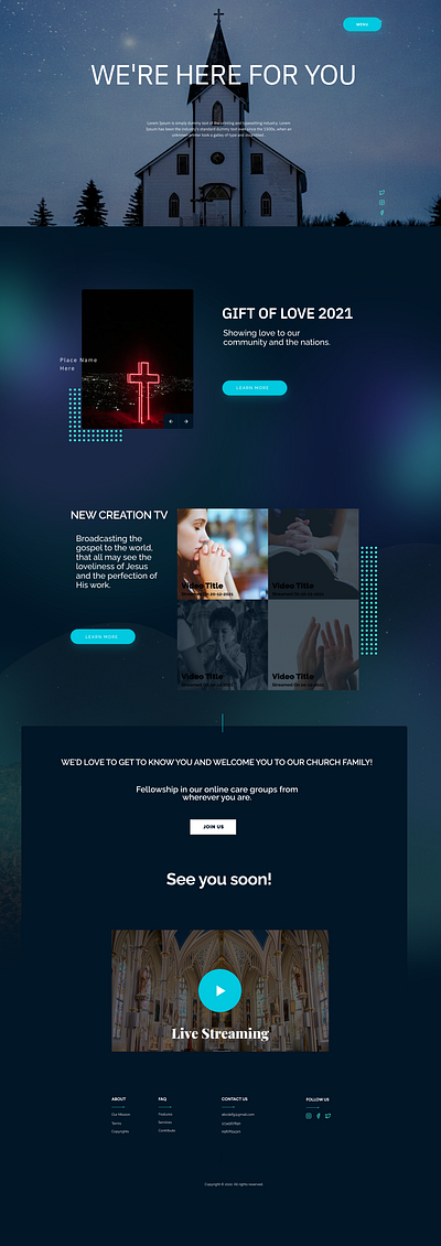 CHURCH 3d animation graphic design motion graphics ui