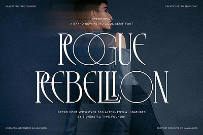 SLTF Rogue Rebellion - Ligature Font artistic packaging font bold serif font boutique typeface chic typeface creative serif font elegant serif font ligature font luxury branding font timeless serif font vintage inspired font