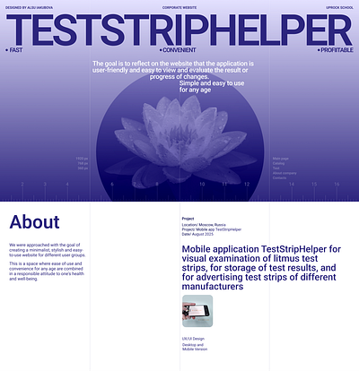 Real project of corporate website design health test strip ui ux website