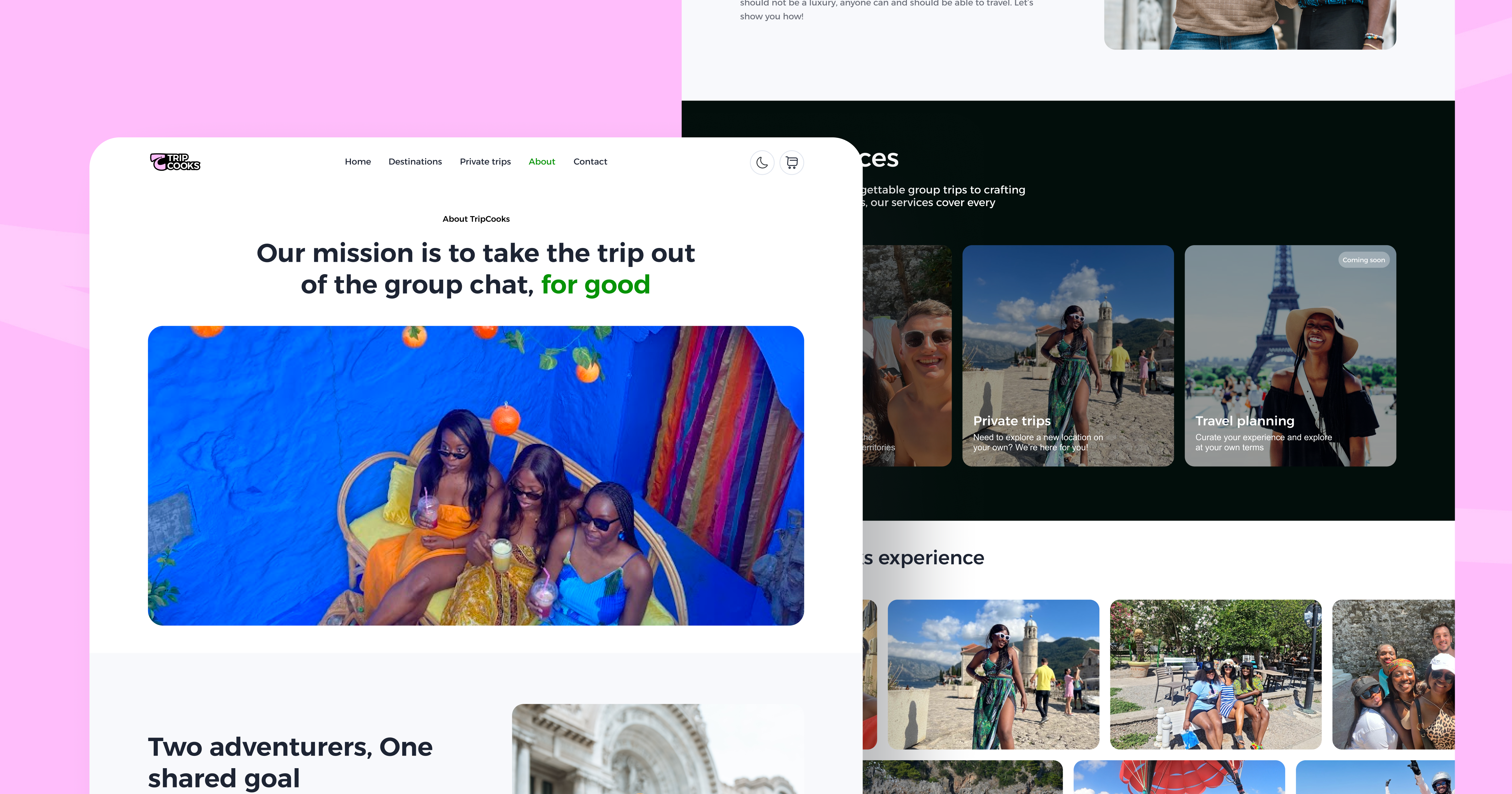 Trip cooks - landing page design design responsive design travel ux web