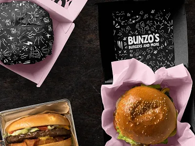 Bunzo’s Burgers Branding bar branding burger design download identity logo mockup mockups packaging psd restaurant template typography