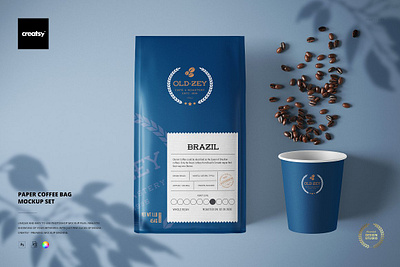 Paper Coffee Bag Mockup Set bags creatsy custom design drinkware matte box mock up mockups mug mug coffee online smart packaging paper coffee bag mockup set printable sublimated template print