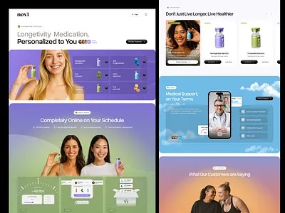 Telehealth - Weight Loss Website doctors e commerce gradients healthcare home page medical website design pharmacy website product page shop shopify website shopify website semaglutid telehealth telehealth and wellness telemedicine telemedicine website ux ui designer web design web designer weight loss