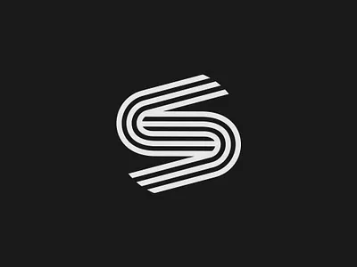 Letter S, Icon logo mark in high contrast abstract s geometric logo 2 double line high contrast logo letter s negative space