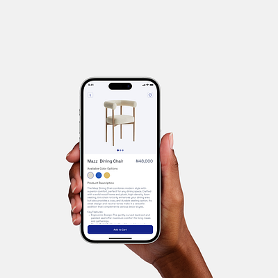 Home Décor E-commerce - Product Page UI app appdesign application design design e commerce ecommercedesign mobile app ui uidesign uiux ux web design