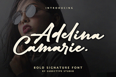 Adelina Camarie /Bold Signature Font bold font bold signature brushscript calligraphy retro hand writting handlettering handwritten marker font monolinefont script unique font unique script