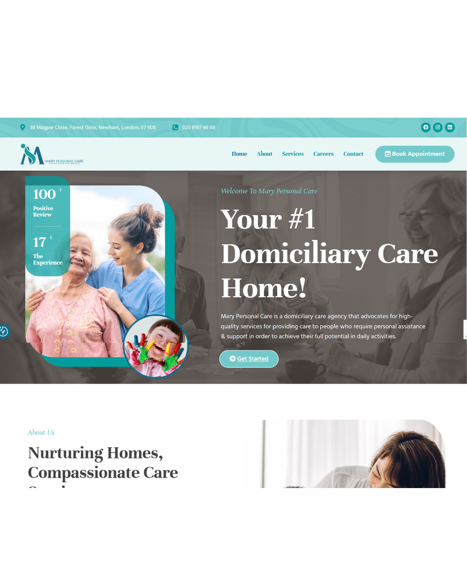 HOME CARE Website Design compassionate care pavanrajput