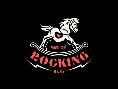 Keep On Rocking artwork concept design doodle graphic design heart horse illustration logo rocking horse typography valentine valentine day vector