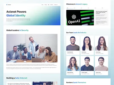 Axionet — AI Cyber Security Startup Technology Website ai ai design chatbot clean cyber cyber security design landing page saas security startup tech technology ui ux web design web3 website