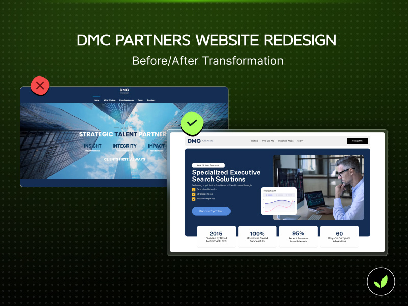 Before & After - Executive Search Website Redesign before and after conversionrateoptimization corporate website figma uiux visual design website website redesign websiteoptimization websiteredesign