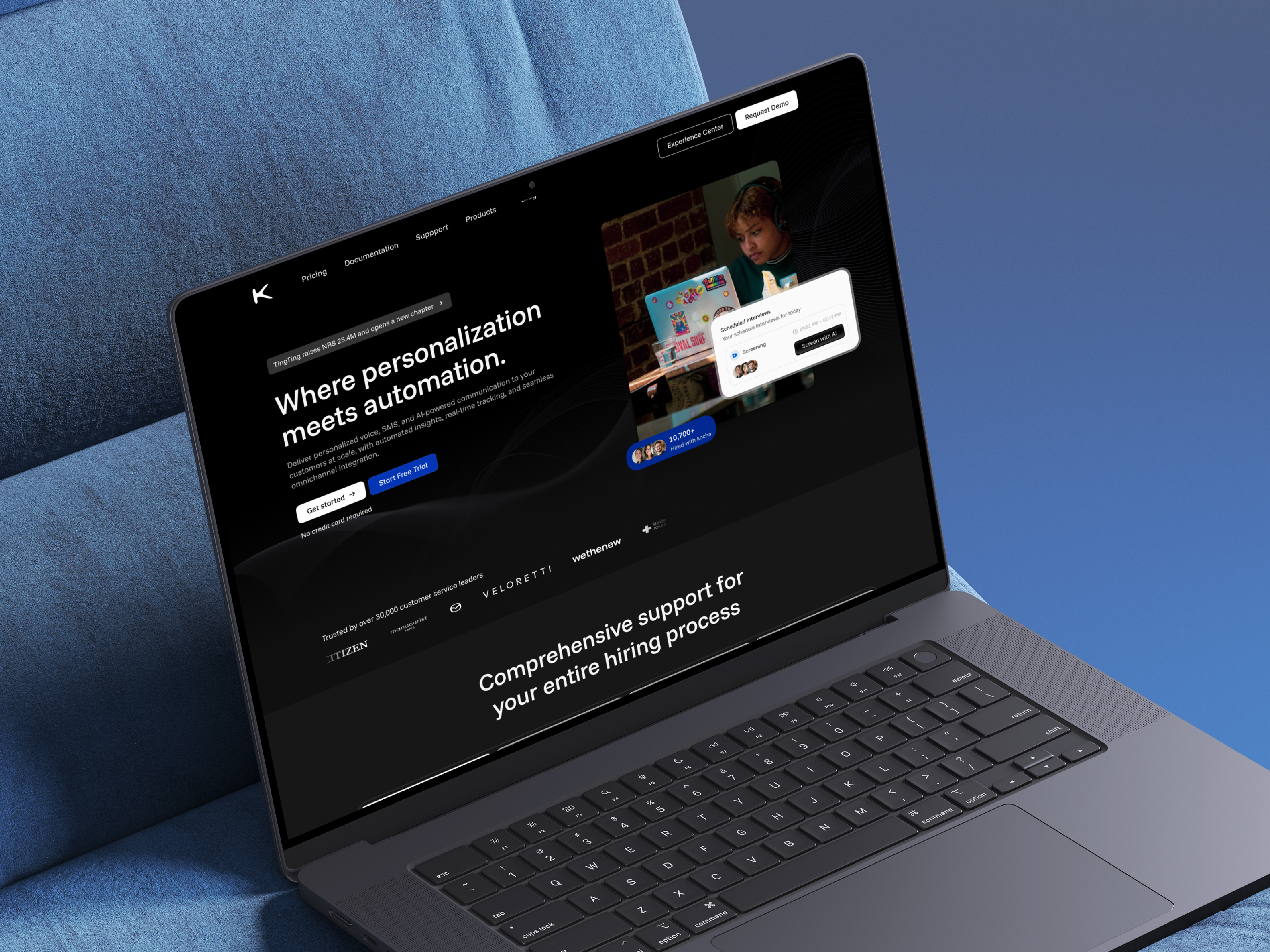 Smarter Online Interviews — Designed for Modern Hiring dark design interview ui visual website