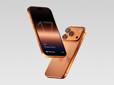 New iPhone 17 Pro Mockups 3d animation branding design download free freebie graphic design illustration iphone iphone 17 pro logo mockup mockup cloud mockupcloud ui