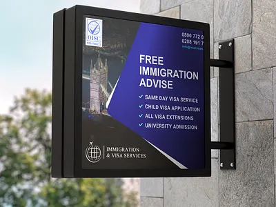 Signboard Design for Immigration & Visa Services branding creativedesign design graphic design minimaldesign mohali signboard design signboards ui