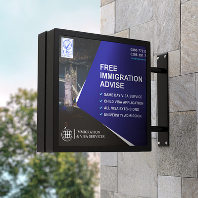 Signboard Design for Immigration & Visa Services branding creativedesign design graphic design minimaldesign mohali signboard design signboards ui