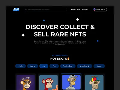 NFTs Marketplace - UI Design blockchain graphic design logo nfts nfts marketplace ui uiux wallet web3