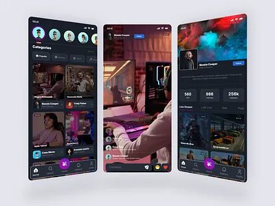 Mobile Streamer App app app design application game graphic design mobile mobile design streamer ui ux