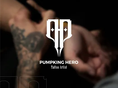 Pumpking Hero aka PHP Letters for Tattoo Artist branding design graphic design illustration logo logotype monogramlogo tattoo tattooartist tattoologo typography vector