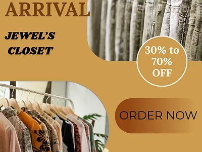 NEW FASHION ARRIVALS branding flyer graphic design