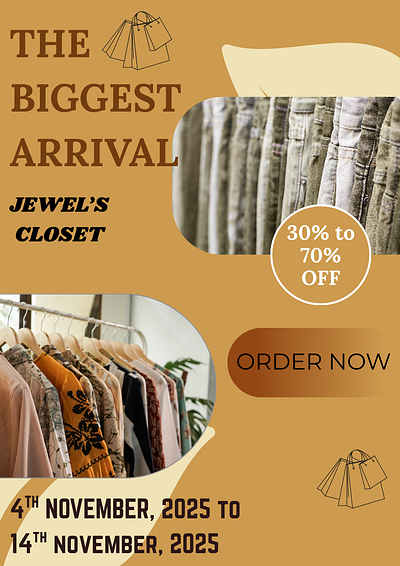 NEW FASHION ARRIVALS branding flyer graphic design