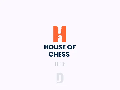 House Of Chess Logo, Chess company logo, H letter minimal logo graphic design