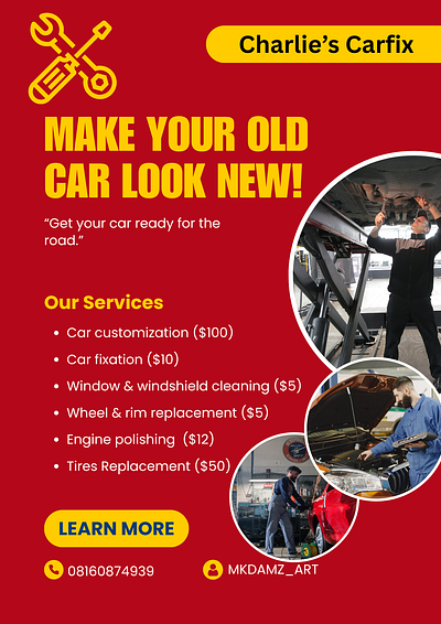 MECHANIC FLYER FOR REOPENING branding flyer graphic design