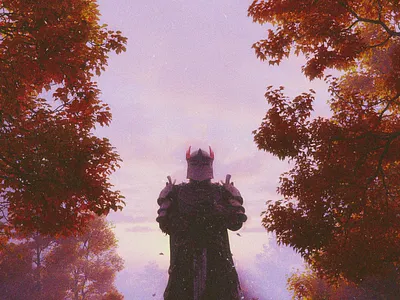 The Crimson Oath 3d blender digital art dribbleshot knight trending