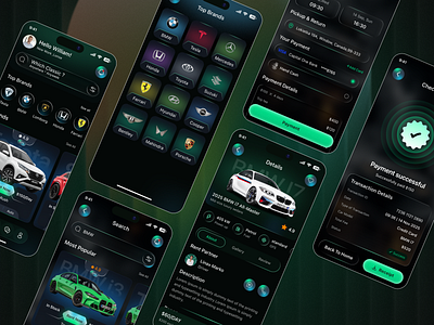 Car Rental Mobile App – UI/UX Design appdesign appui automotivedesign bookingapp carapp carrental cleanui darkmode darku interfacedesign mobileapp productdesign rentalapp transportapp travelapp ui uidesign uiinspiration ux uxdesign