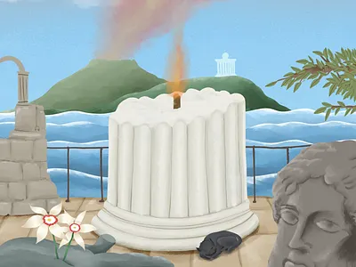 "Antique Flame" add animation antique art branding color pencil design draw dream e commerce greek illustration landscape motion design motion graphics scene surrealism water ink