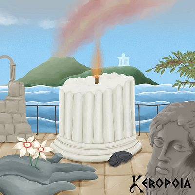 "Antique Flame" add animation antique art branding color pencil design draw dream e commerce greek illustration landscape motion design motion graphics scene surrealism water ink