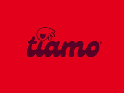 tiamo brand brand brand identiity branding design food food brand food branding hand hand drawn heart identity italy love red simple symbol vector visual word wordmark