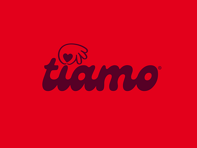 tiamo brand brand brand identiity branding design food food brand food branding hand hand drawn heart identity italy love red simple symbol vector visual word wordmark