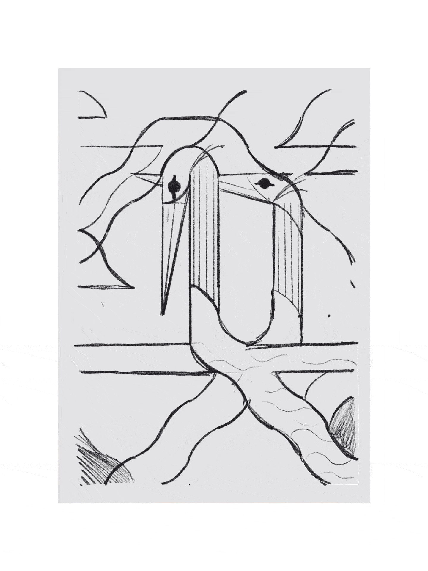 Stork Illustration animals animation branding design gif gradient graphic design icon illustration line minimal noise retro simple sketch stork texture ui