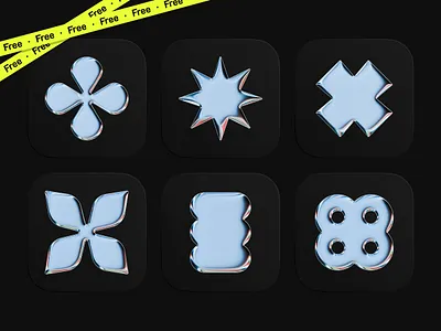 Cool shapes - Free pack! 3d abstract asset branding chrome colorful colors free freebie graphic design illustration pink plastic png shapes vector