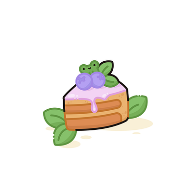 Sweet frog adobe illustrator blueberry cake character cute design doodle flat frog green illustration kawaii pie pink plants purple sweet