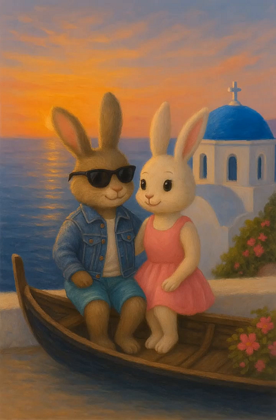 Romantic Bunny Love Story – Created with AI ai aiart animation bunnylove creativeai digitalart effects madewithai photoshop visualstorytelling