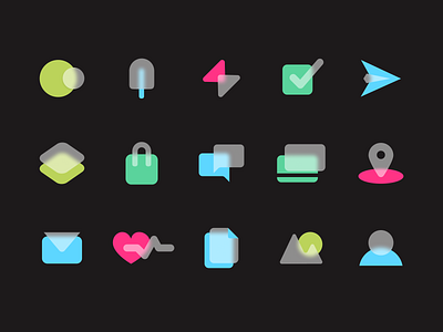 Glassmorphism Icons Set figma glassmorphism icons